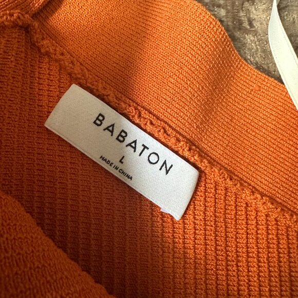 Babaton Orange Halter Dress, Size L - Picture 3 of 4
